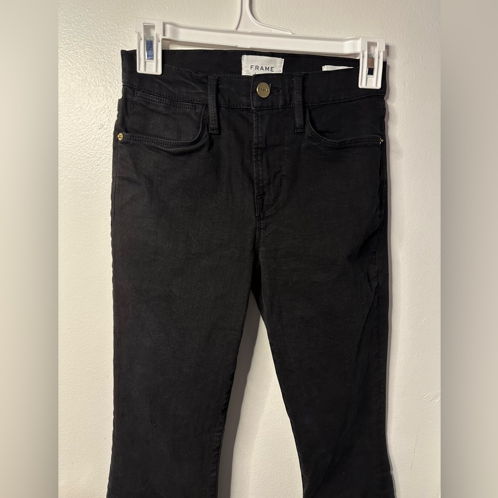 Frame Denim Black Flare Jeans